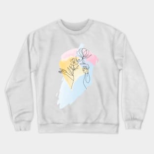 Girl and roses. Delicate tones Crewneck Sweatshirt